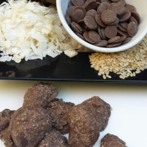 carob, rice and coconut treat for horses and dogs