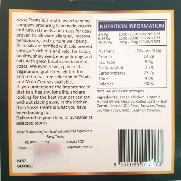 Nutritional information for Moroccan Chicken